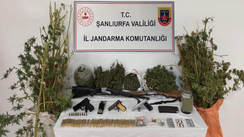 Şanlıurfa Haliliye’de Skunk ve Ruhsatsız Silah Operasyonu