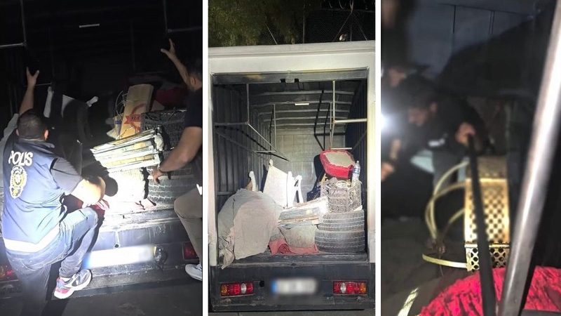 Aracın fan ve klima düzeneğinin içerisinde düzensiz göçmen çıktı