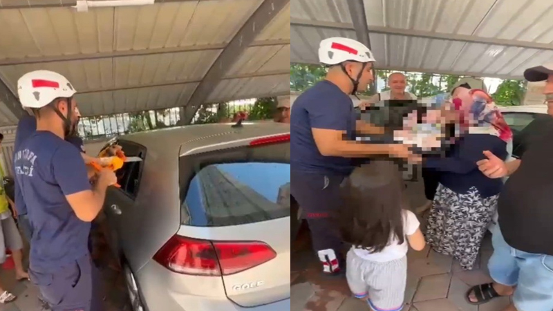 3 Aylık Bebek Otomobilde Mahsur Kaldı