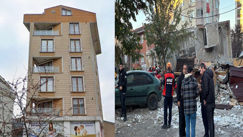 Gebze’de çöken binanın eski hali ortaya çıktı