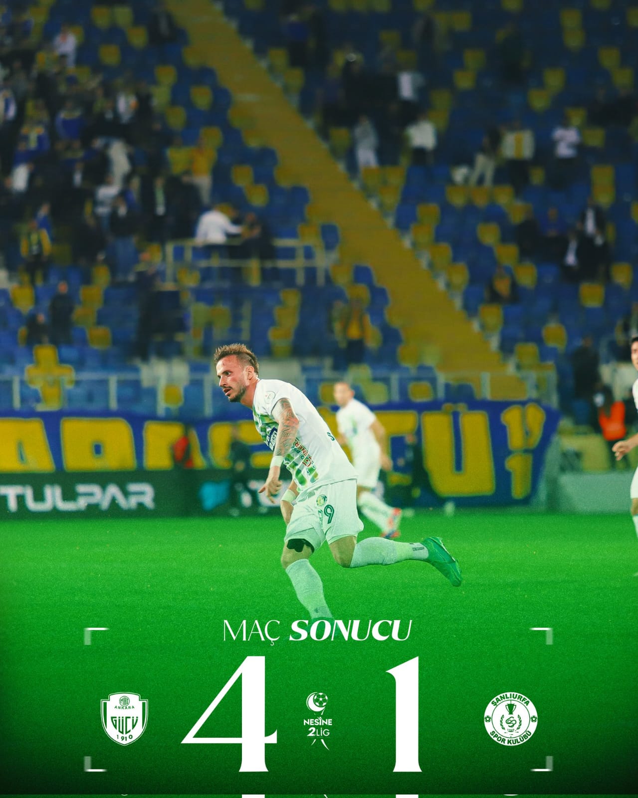 MKE Ankaragücü 4-1 Kızılkaya Tarım Şanlıurfaspor | Maç Sonucu