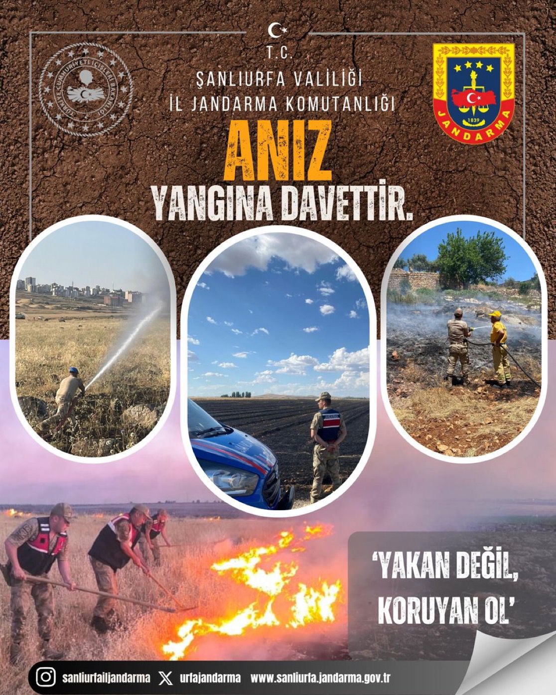Şanlıurfa Jandarmasından Anız Yangınlarına Karşı Uyarı!