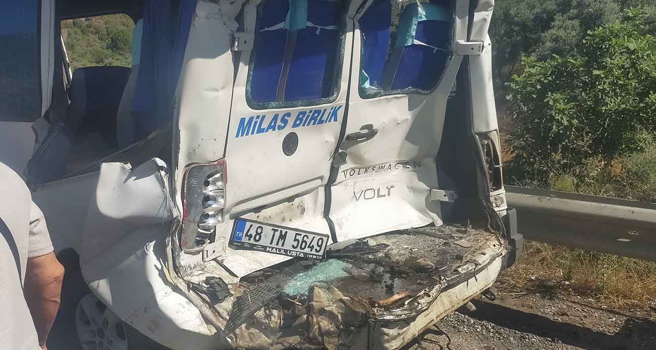 Beton mikseri dolmuşa çarptı