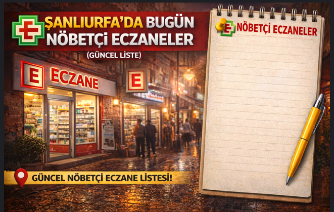 Şanlıurfa genelinde 27 Aralık 2025 Cumartesi günü ve 28 Aralık Pazar sabahına kadar hizmet verecek nöbetçi eczanelerin güncel listesi