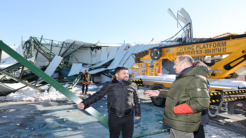 Gülpınar, hasar gören işyerlerini yerinde inceledi