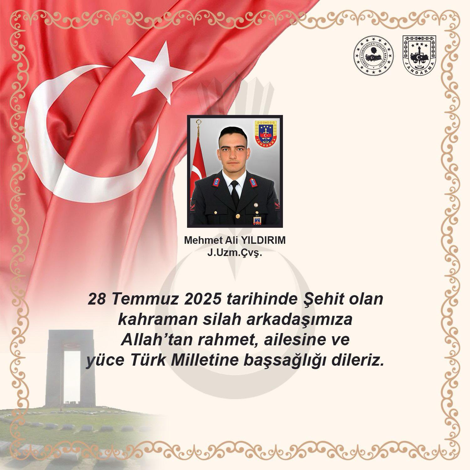 Şırnak’ta bir askerimiz şehit oldu