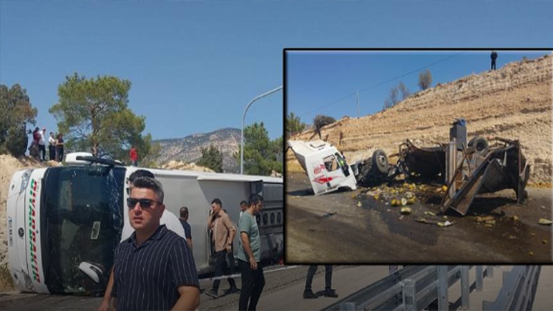 Yolcu otobüsü ile kamyon çarpıştı ölü ve yaralılar var!