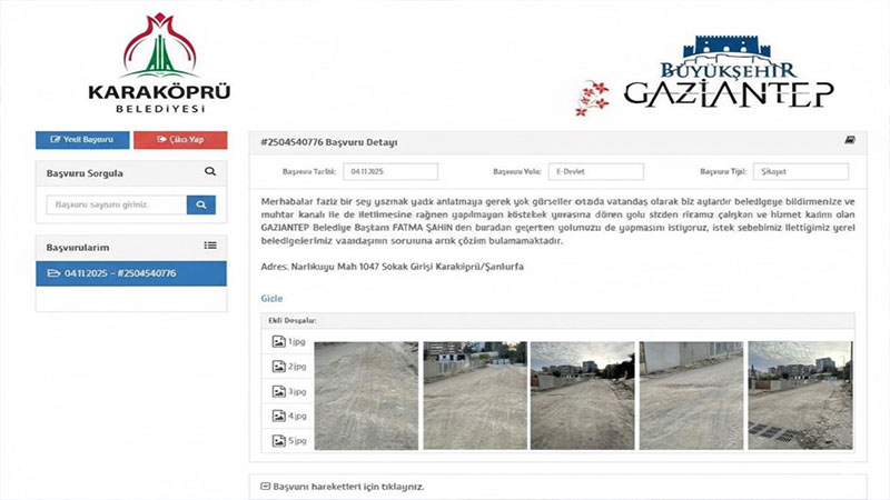 Karaköprü Belediyesi’nden Hizmet Alamayan Vatandaş Çözümü Gaziantep’te Aradı