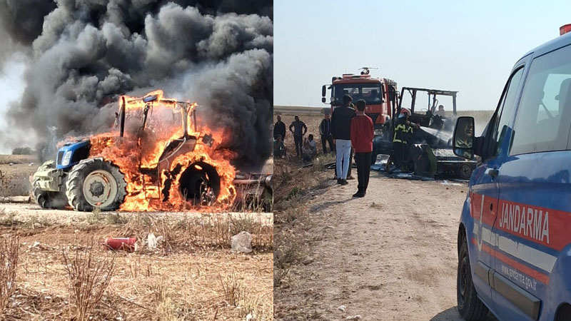 Harran’da Traktör Alevlere Teslim Oldu