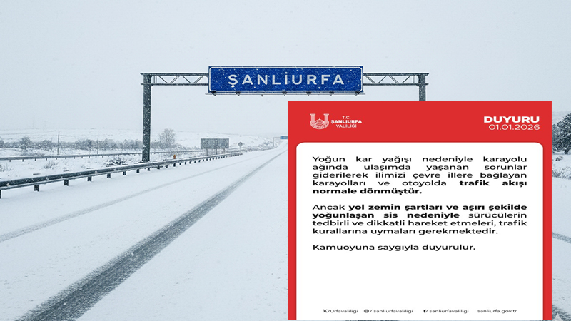 Şanlıurfa'da Kar Sonrası Trafik Normale Döndü