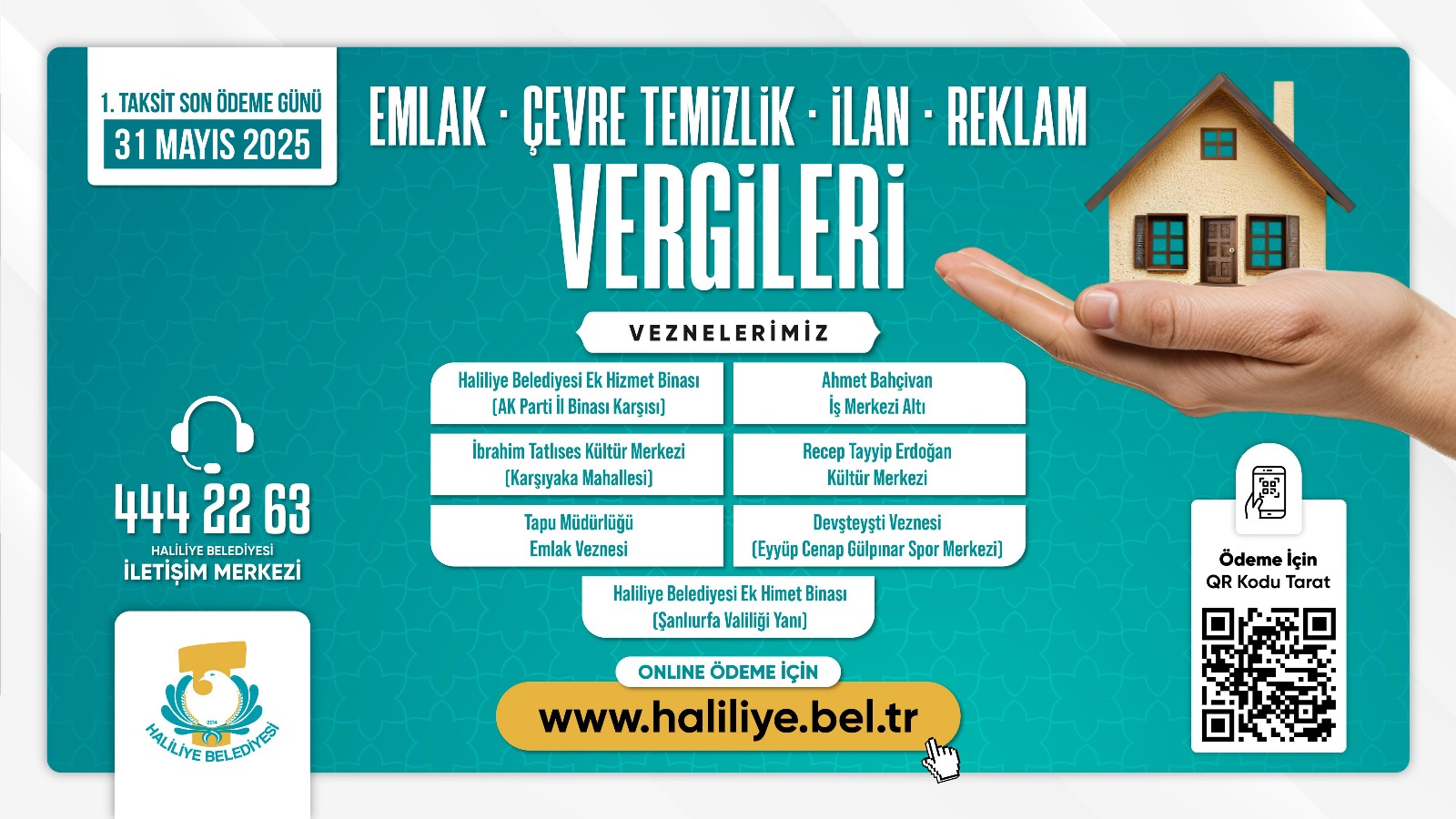 Haliliye Belediyesi duyurdu: Son gün 31 mayıs