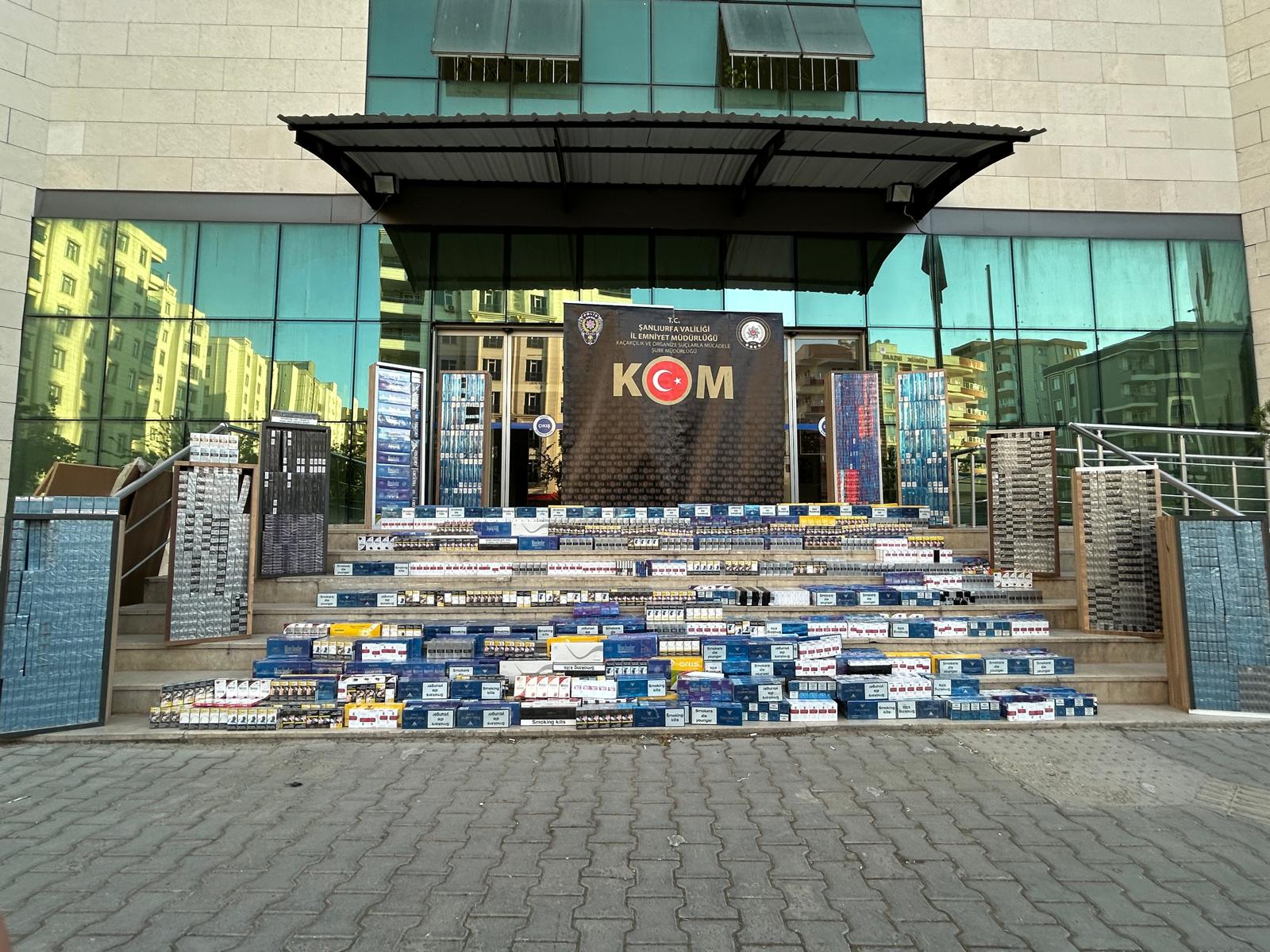 Şanlıurfa’da 19 bin 800 paket kaçak sigara ele geçirildi