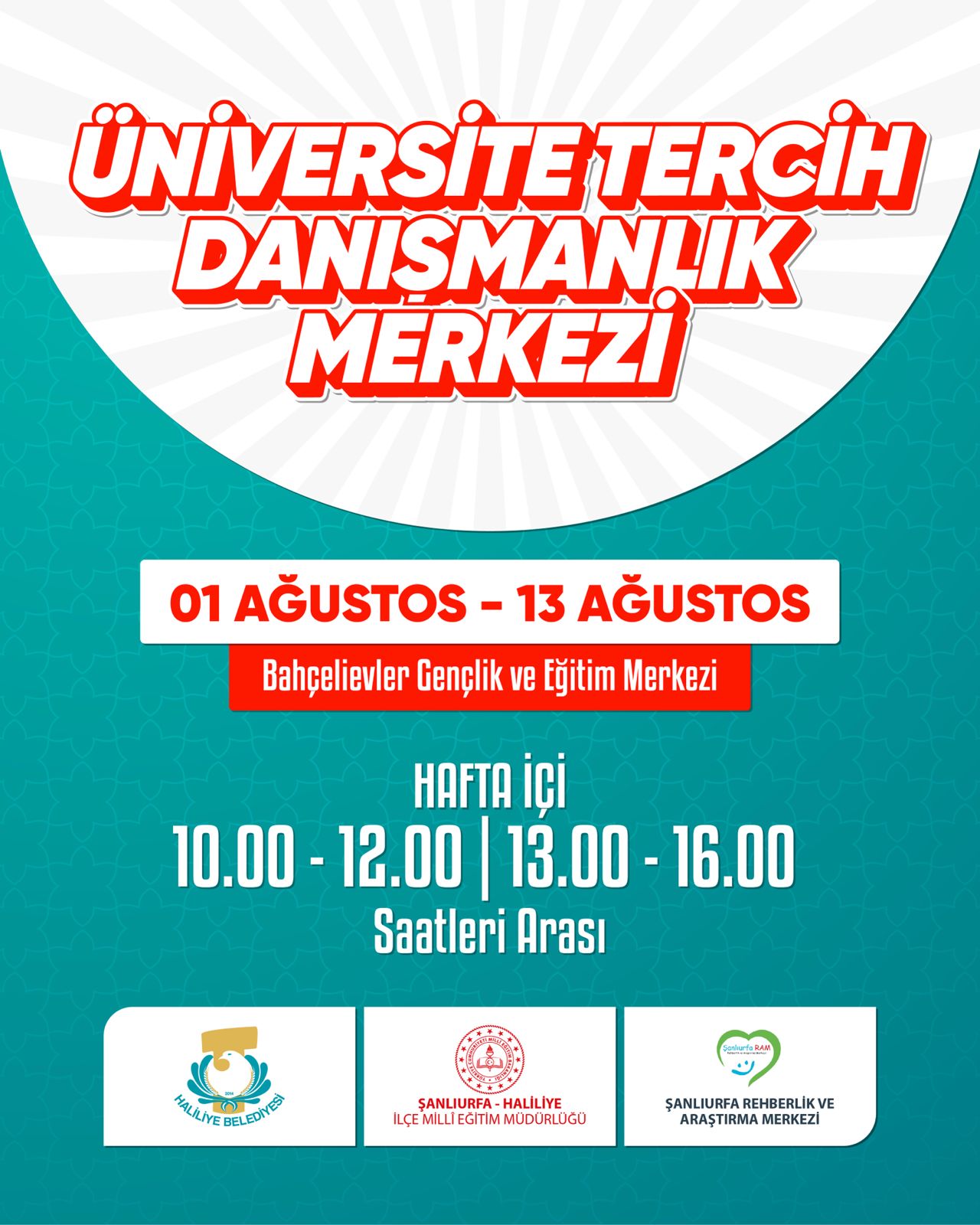 Haliliye Belediyesinden Üniversite Adaylarına "Tercih Danışmanlık Merkezi" Desteği